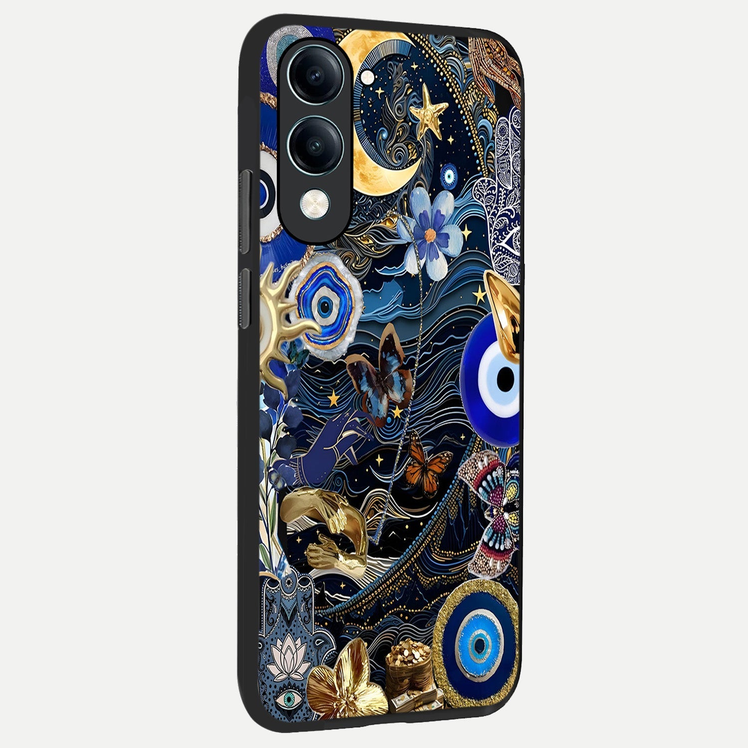  Golden Moon Magic back cover for iQOO Z10 lite slim fit glass case with vibrant aesthetic design