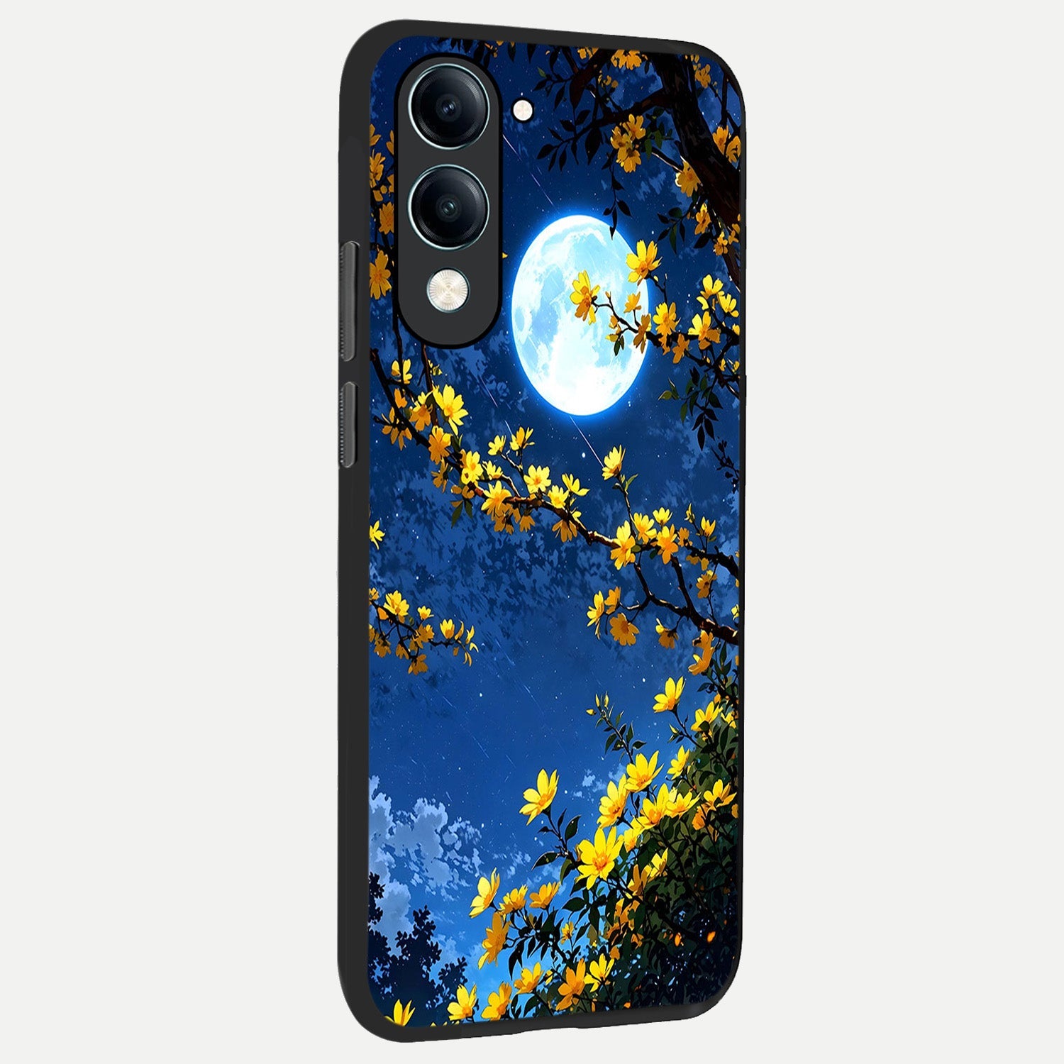  Golden Night Glow back cover for iQOO Z10 Lite slim fit glass case with vibrant aesthetic design
