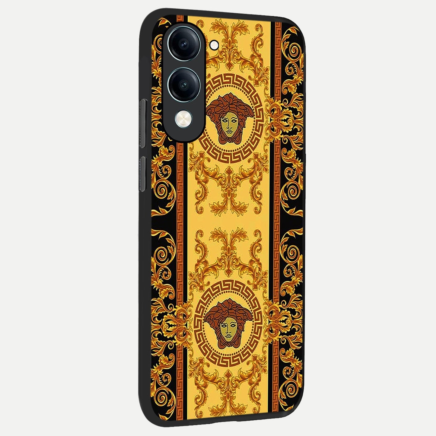  Golden Royal Heritage back cover for iQOO Z10 lite slim fit glass case with vibrant aesthetic design
