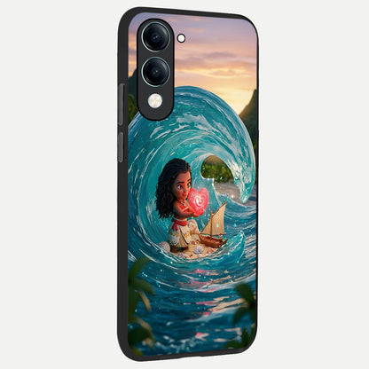  Heart of Ocean back cover for iQOO Z10 Lite slim fit glass case with vibrant aesthetic design
