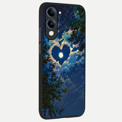  Heart With Moon Sky back cover for iQOO Z10 lite slim fit glass case with vibrant aesthetic design