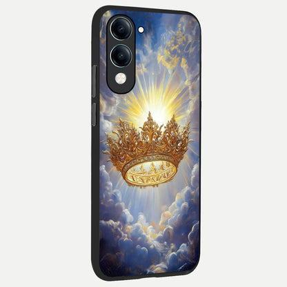  Heavenly Crown Light back cover for iQOO Z10 lite slim fit glass case with vibrant aesthetic design