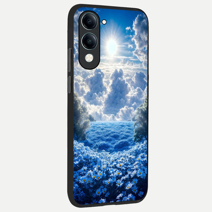  Heavenly Daisy Horizon back cover for iQOO Z10 Lite slim fit glass case with vibrant aesthetic design