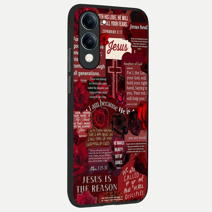  Jesus Love Heals back cover for iQOO Z10 lite slim fit glass case with vibrant aesthetic design