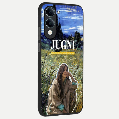  Jugni Soul Vibes back cover for iQOO Z10 Lite slim fit glass case with vibrant aesthetic design
