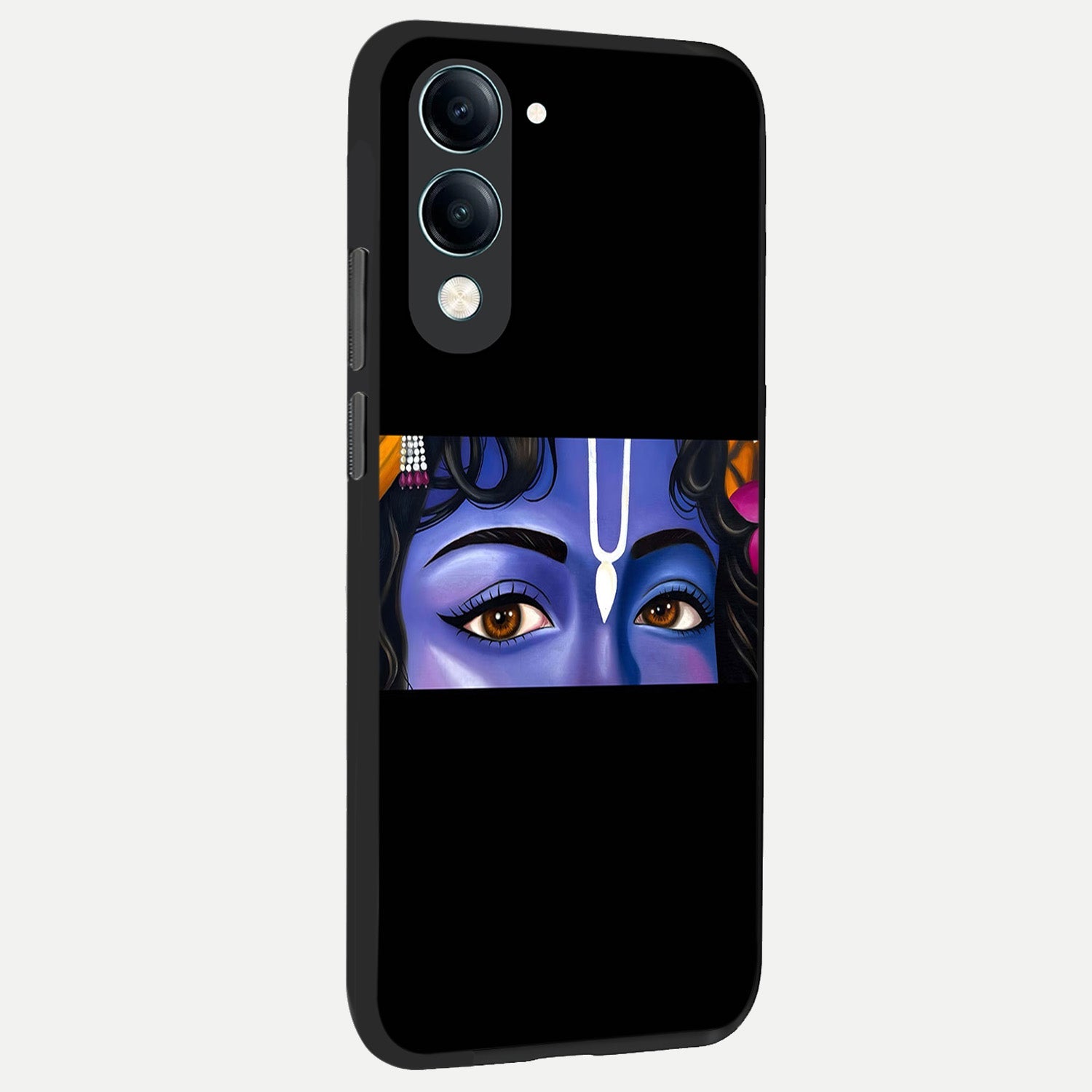 Krishna Eye back cover for iQOO Z10 lite slim fit glass case with vibrant aesthetic design