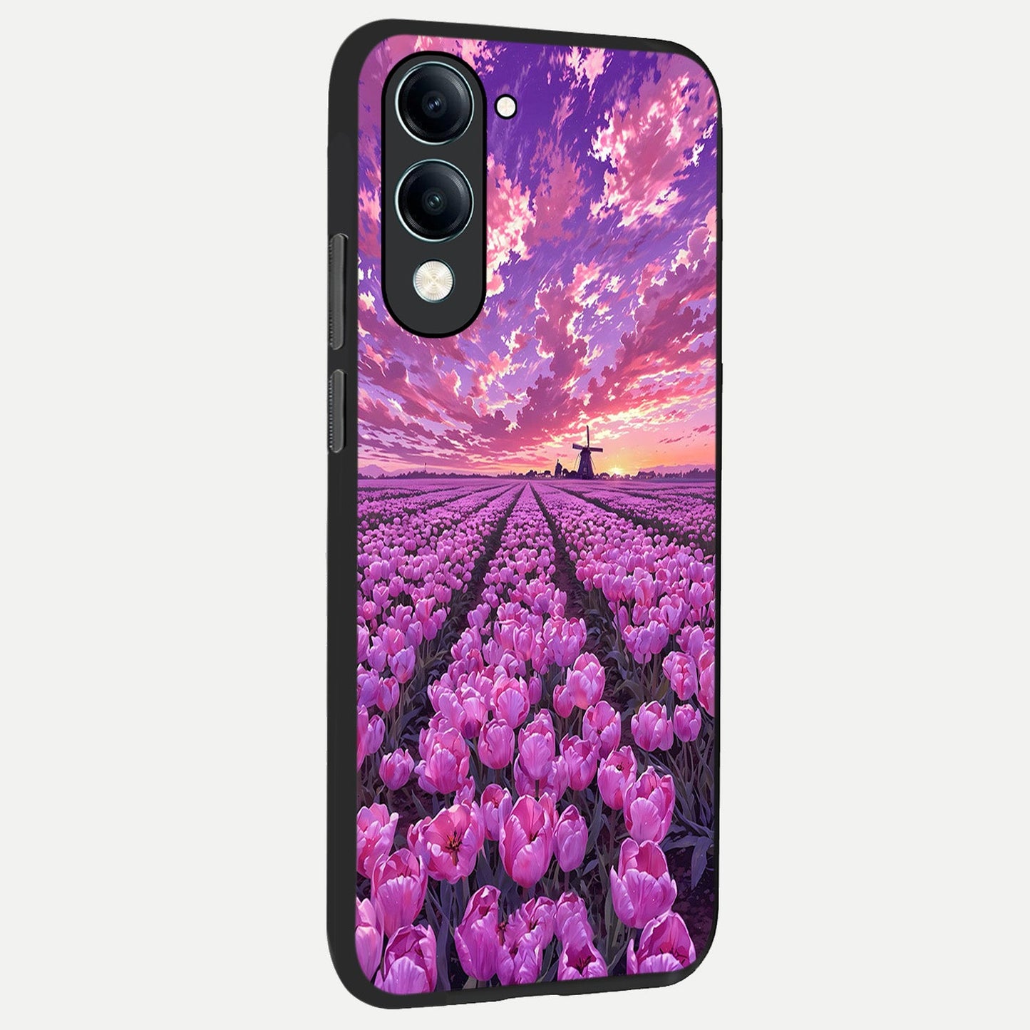  Lavender Dream Skies back cover for iQOO Z10 Lite slim fit glass case with vibrant aesthetic design