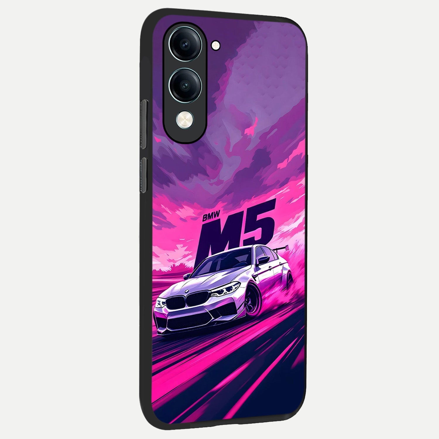  MS Neon Car back cover for iQOO Z10 Lite slim fit glass case with vibrant aesthetic design