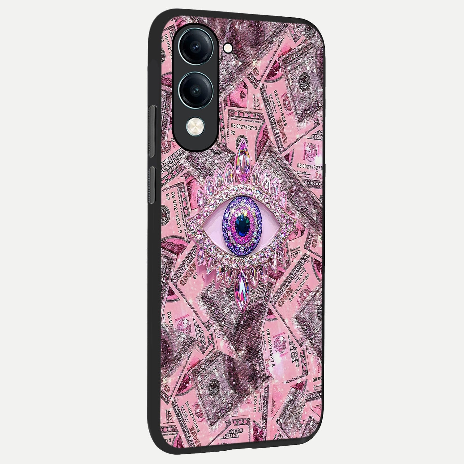  Money Eye Luxe back cover for iQOO Z10 lite slim fit glass case with vibrant aesthetic design