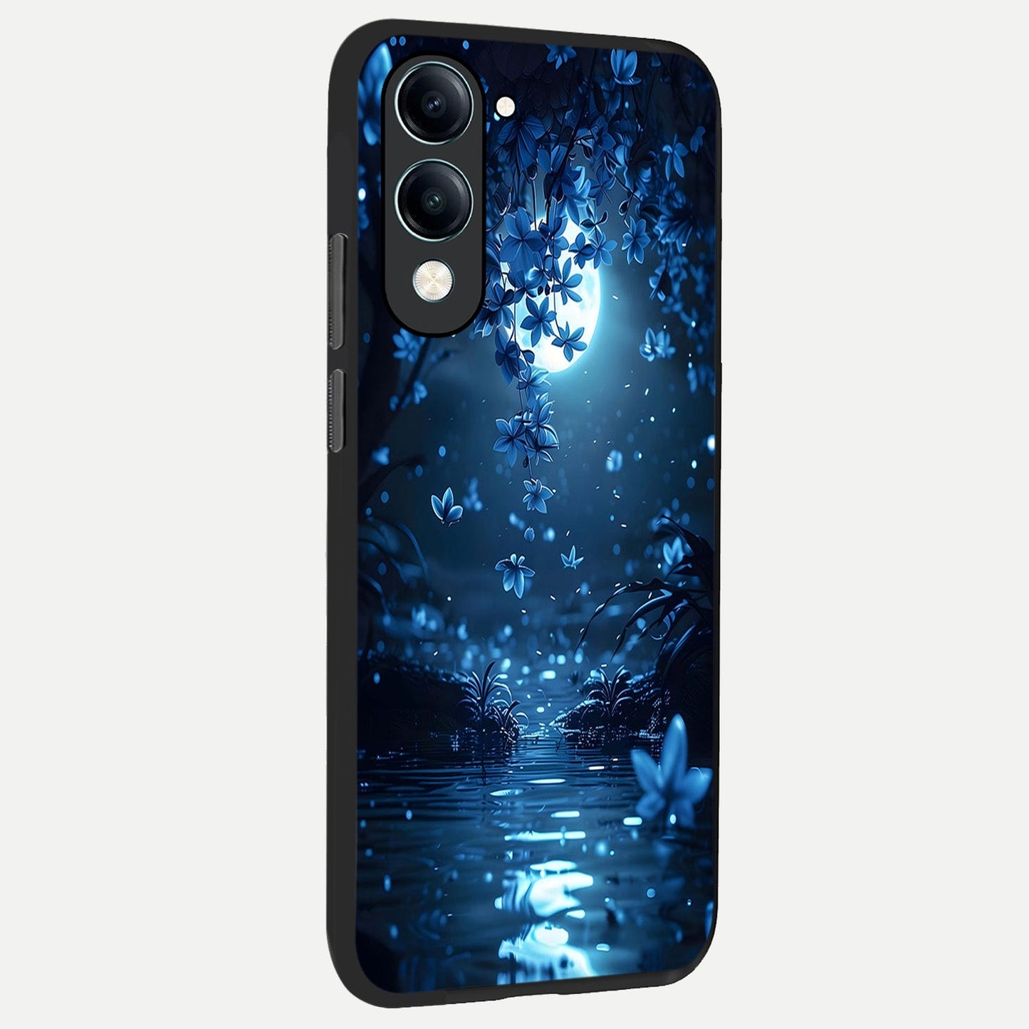  Moonlight Petal Dream back cover for iQOO Z10 Lite slim fit glass case with vibrant aesthetic design