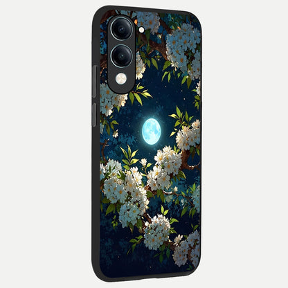  Moonlit Blossom Dream back cover for iQOO Z10 Lite slim fit glass case with vibrant aesthetic design