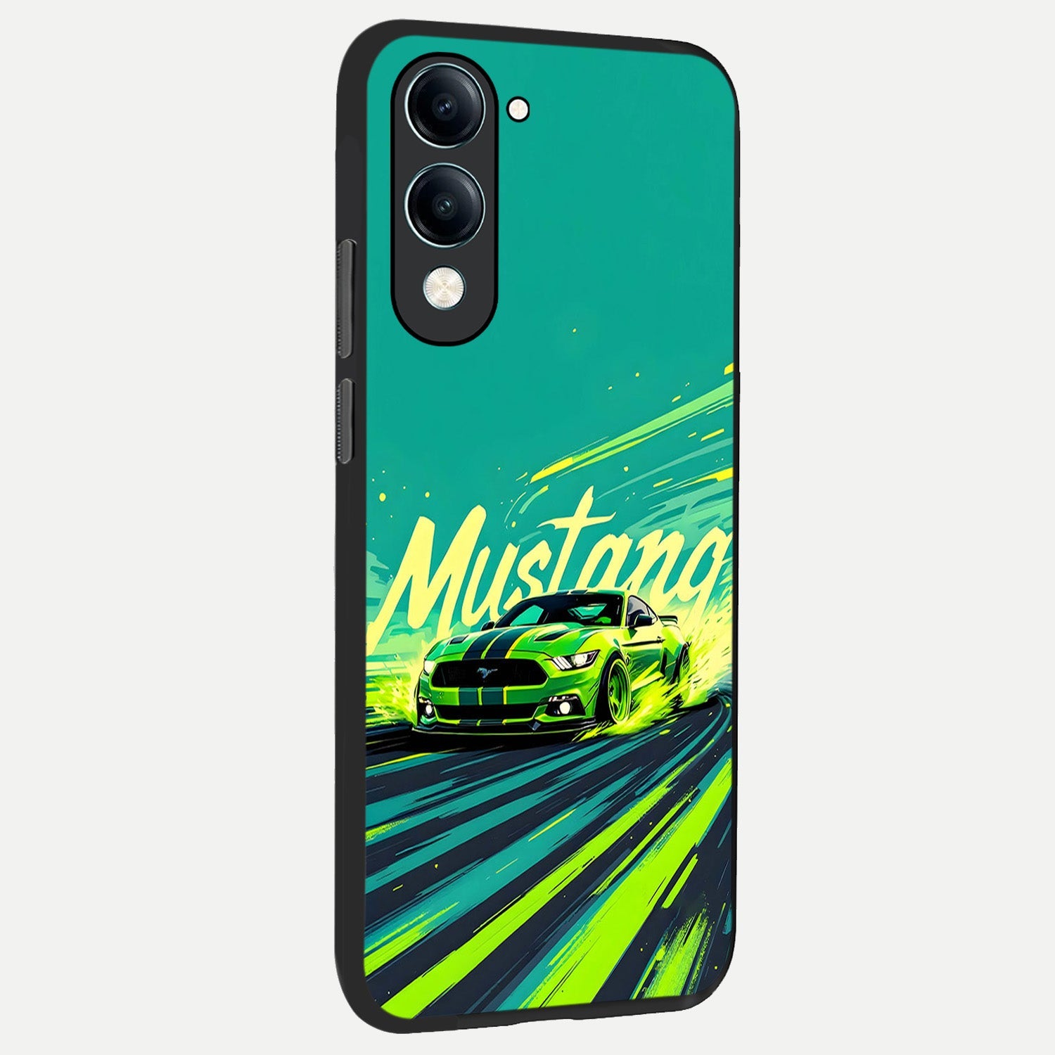  Mustang Bang back cover for iQOO Z10 lite slim fit glass case with vibrant aesthetic design