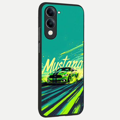  Mustang Bang back cover for iQOO Z10 lite slim fit glass case with vibrant aesthetic design
