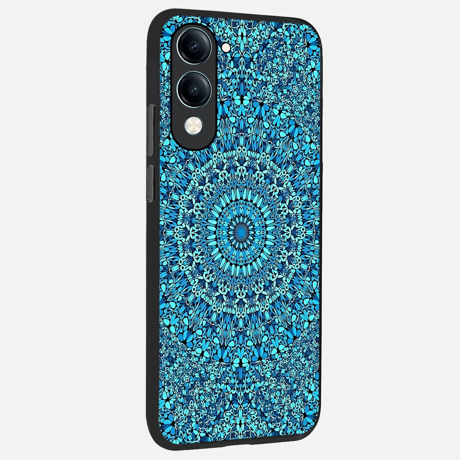  Ocean Bloom Mandala back cover for iQOO Z10 lite slim fit glass case with vibrant aesthetic design