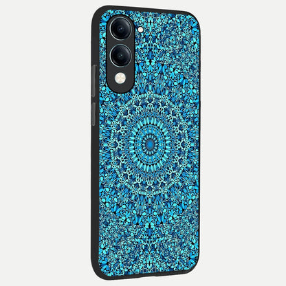  Ocean Bloom Mandala back cover for iQOO Z10 lite slim fit glass case with vibrant aesthetic design
