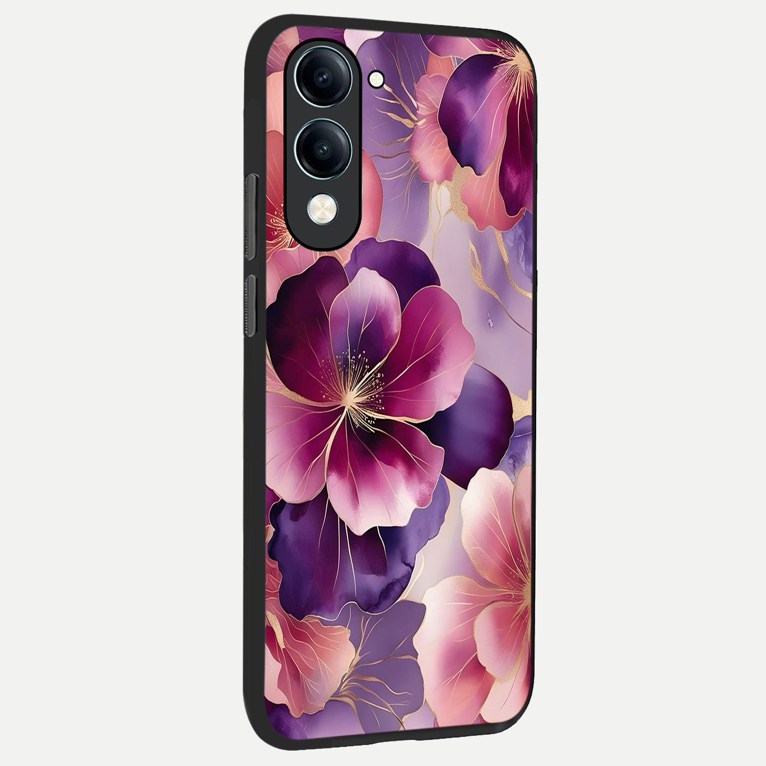  Pink Bouquet Florals back cover for iQOO Z10 Lite slim fit glass case with vibrant aesthetic design