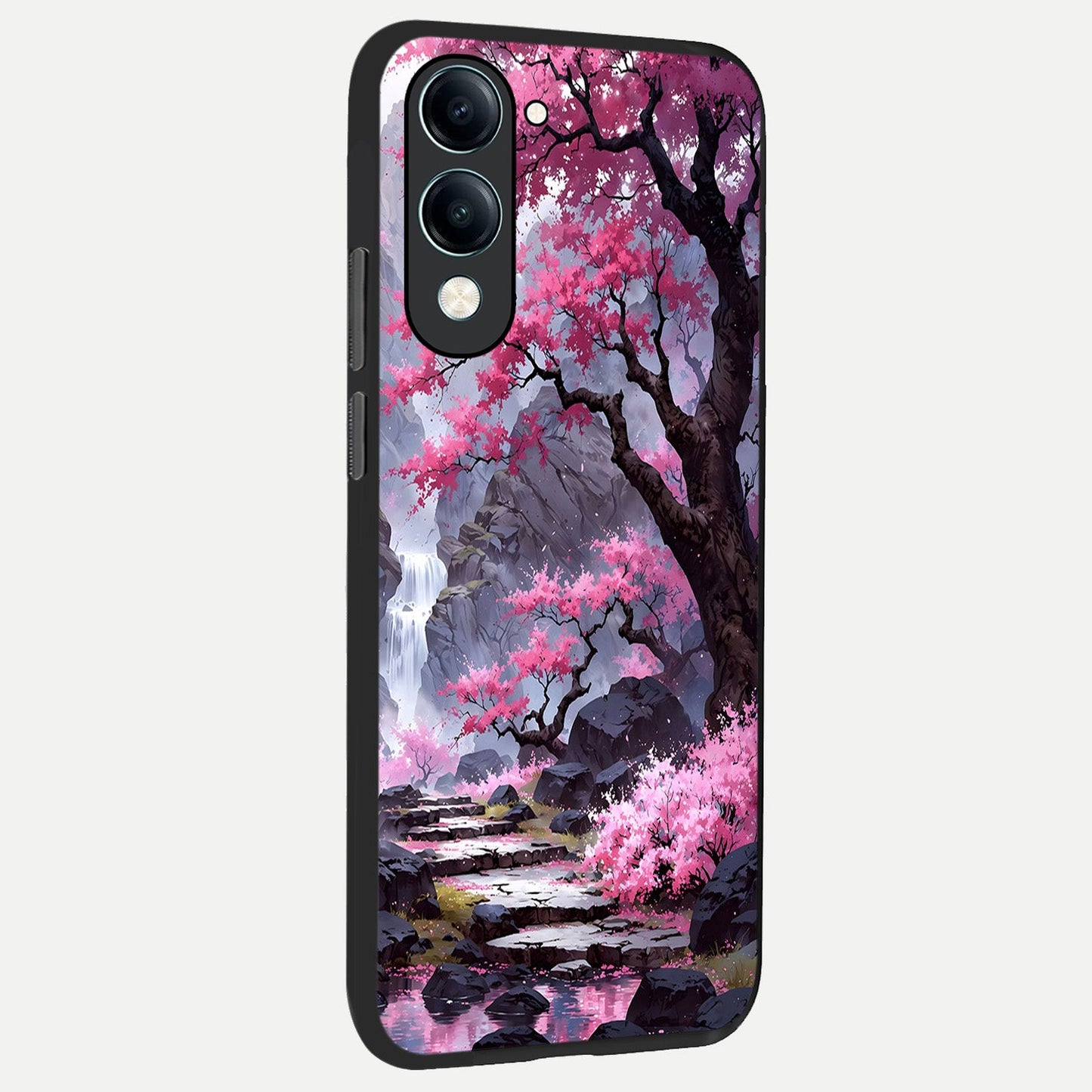  Pink Sunflower Glow back cover for iQOO Z10 Lite slim fit glass case with vibrant aesthetic design