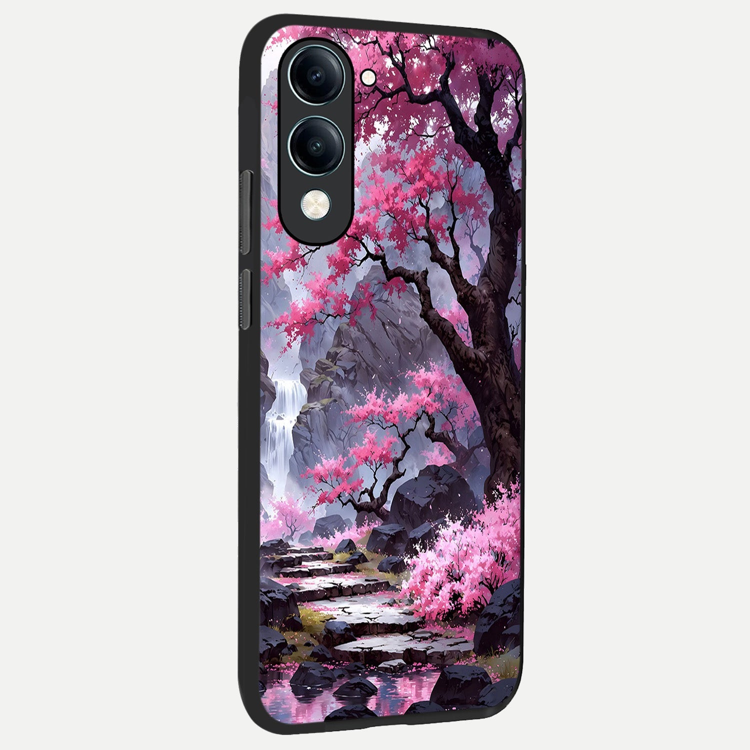  Pink Sunflower Glow back cover for iQOO Z10 Lite slim fit glass case with vibrant aesthetic design