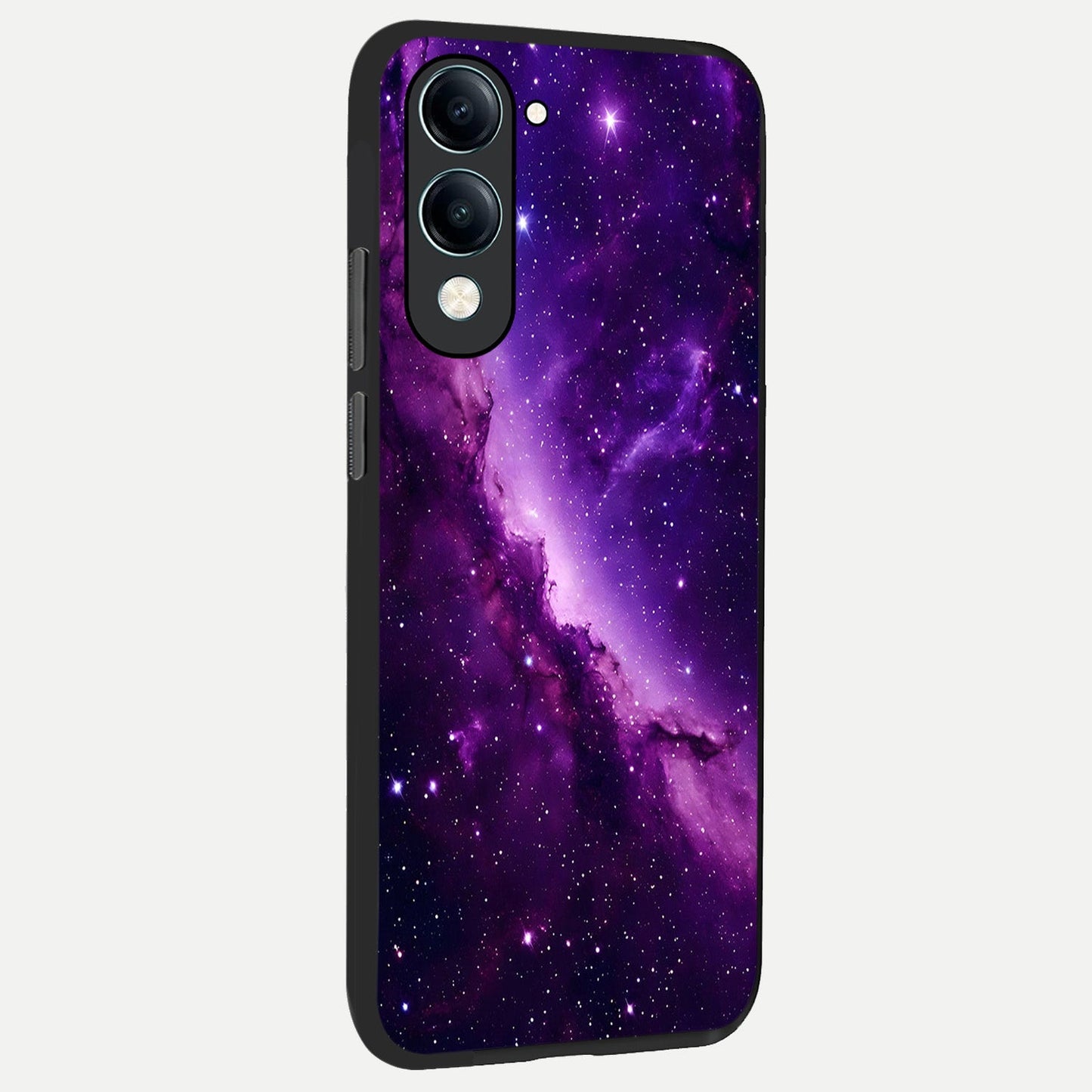  Purple Shade Sky back cover for iQOO Z10 lite slim fit glass case with vibrant aesthetic design