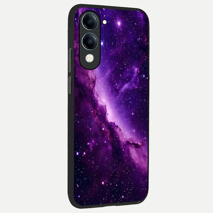  Purple Shade Sky back cover for iQOO Z10 lite slim fit glass case with vibrant aesthetic design