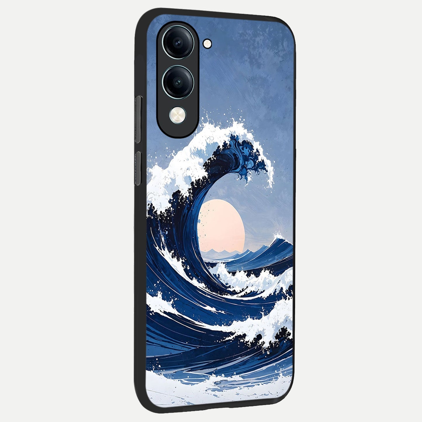  Rising Tide Power back cover for iQOO Z10 lite slim fit glass case with vibrant aesthetic design