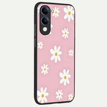  Soft Daisy Bliss back cover for iQOO Z10 Lite slim fit glass case with vibrant aesthetic design