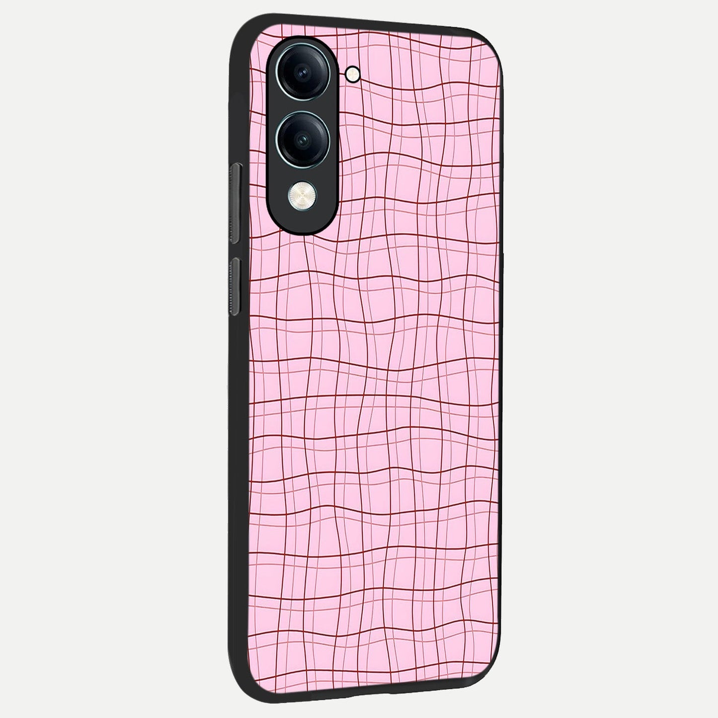 Soft Grid Bliss back cover for iQOO Z10 lite slim fit glass case with vibrant aesthetic design
