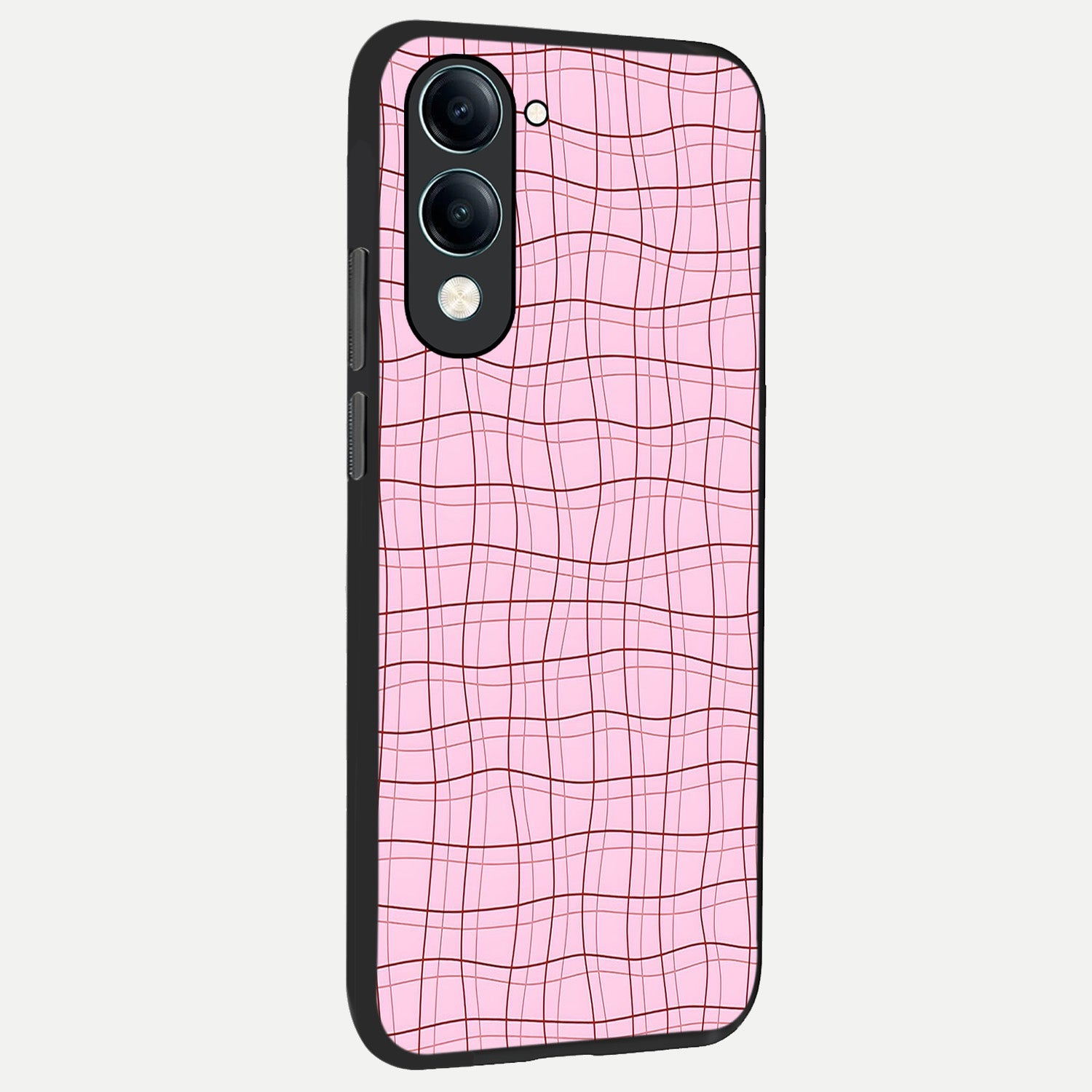  Soft Grid Bliss back cover for iQOO Z10 lite slim fit glass case with vibrant aesthetic design