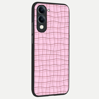  Soft Grid Bliss back cover for iQOO Z10 lite slim fit glass case with vibrant aesthetic design