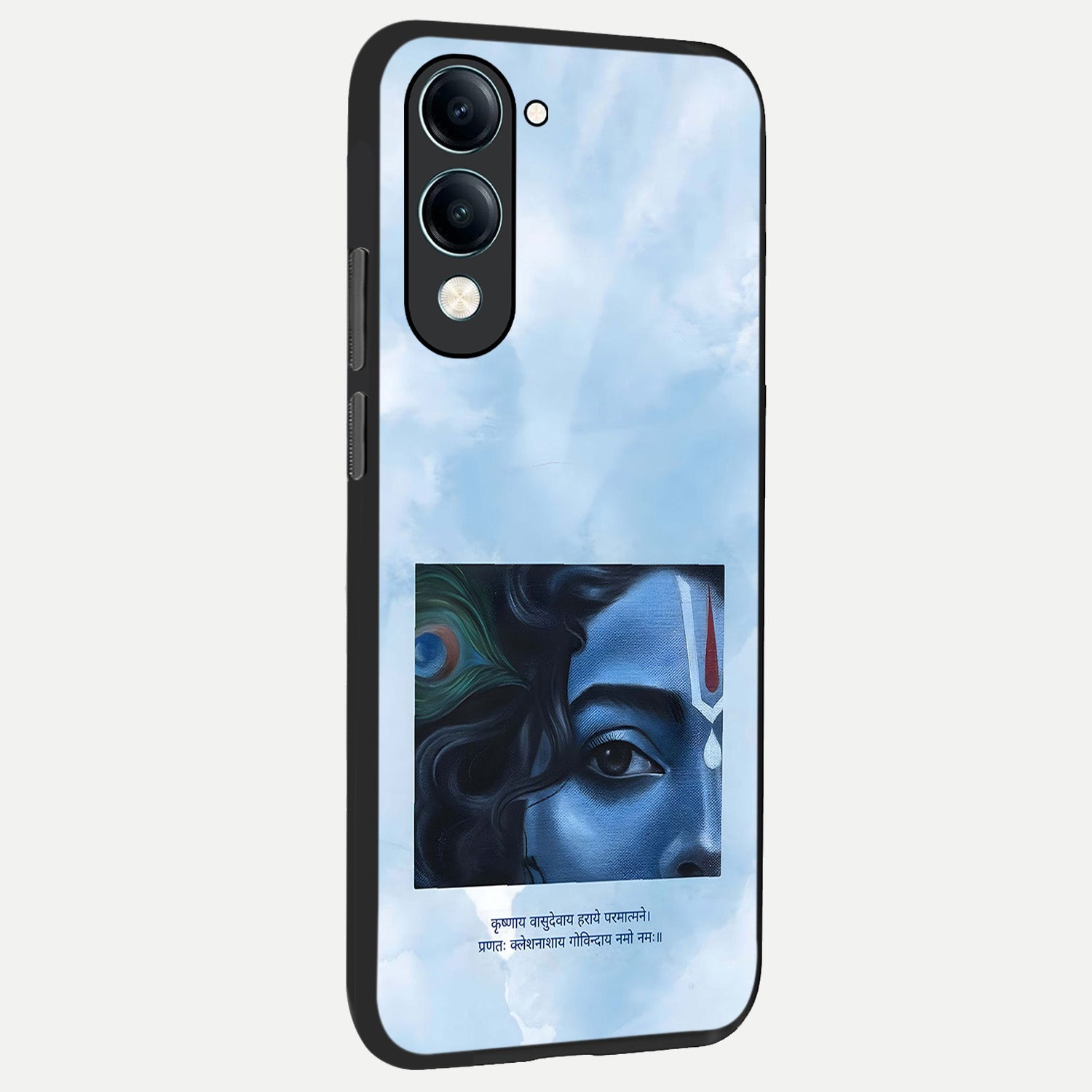  Spiritual Krishna back cover for iQOO Z10 lite slim fit glass case with vibrant aesthetic design