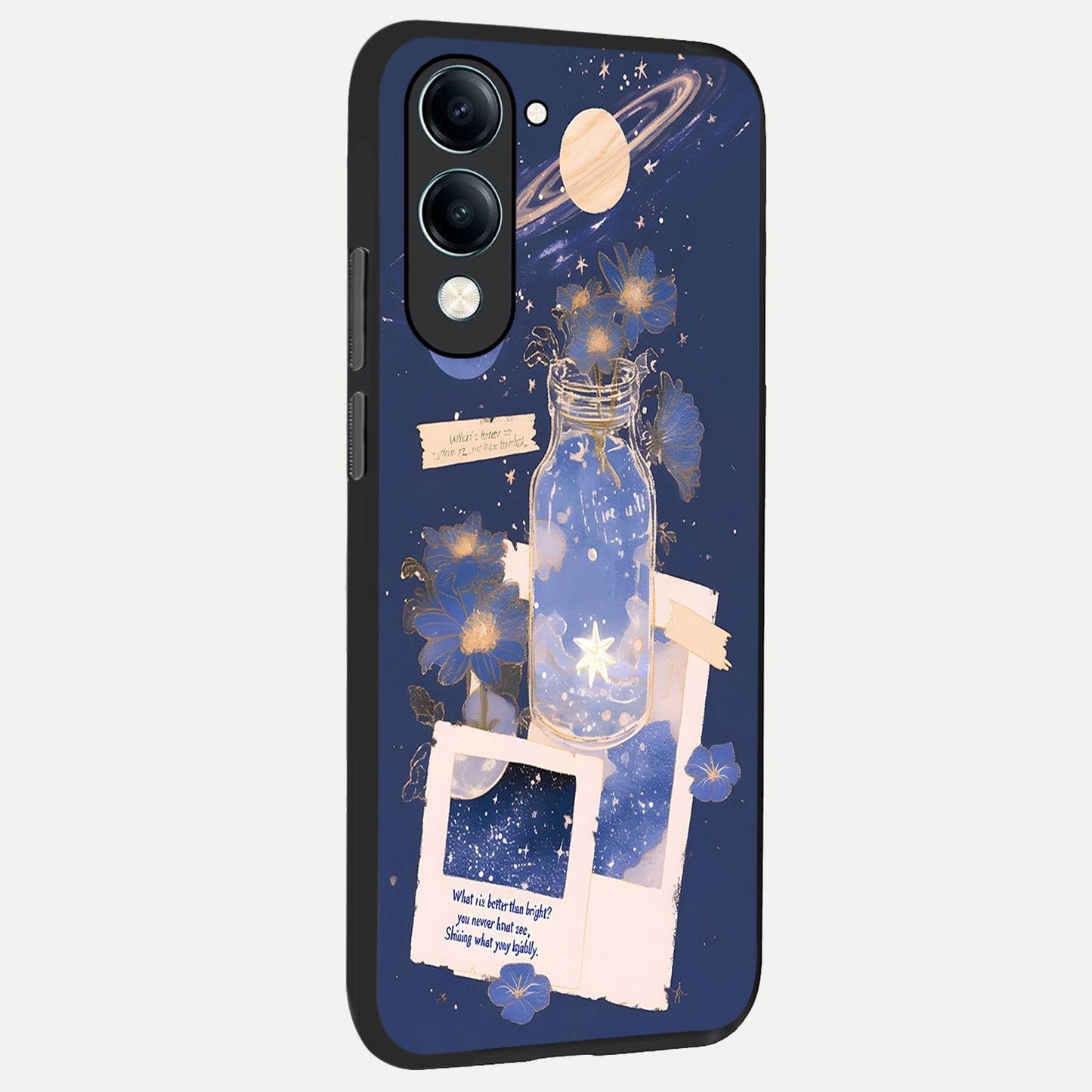  Starlit Cosmic Jar back cover for iQOO Z10 lite slim fit glass case with vibrant aesthetic design