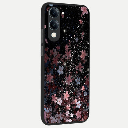  Starlit Flower Dreams back cover for iQOO Z10 lite slim fit glass case with vibrant aesthetic design
