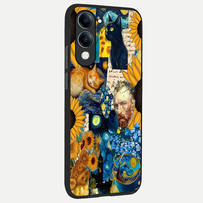  Sunflower Chic Mood Custom Name back cover for iQOO Z10 Lite slim fit glass case with vibrant aesthetic design