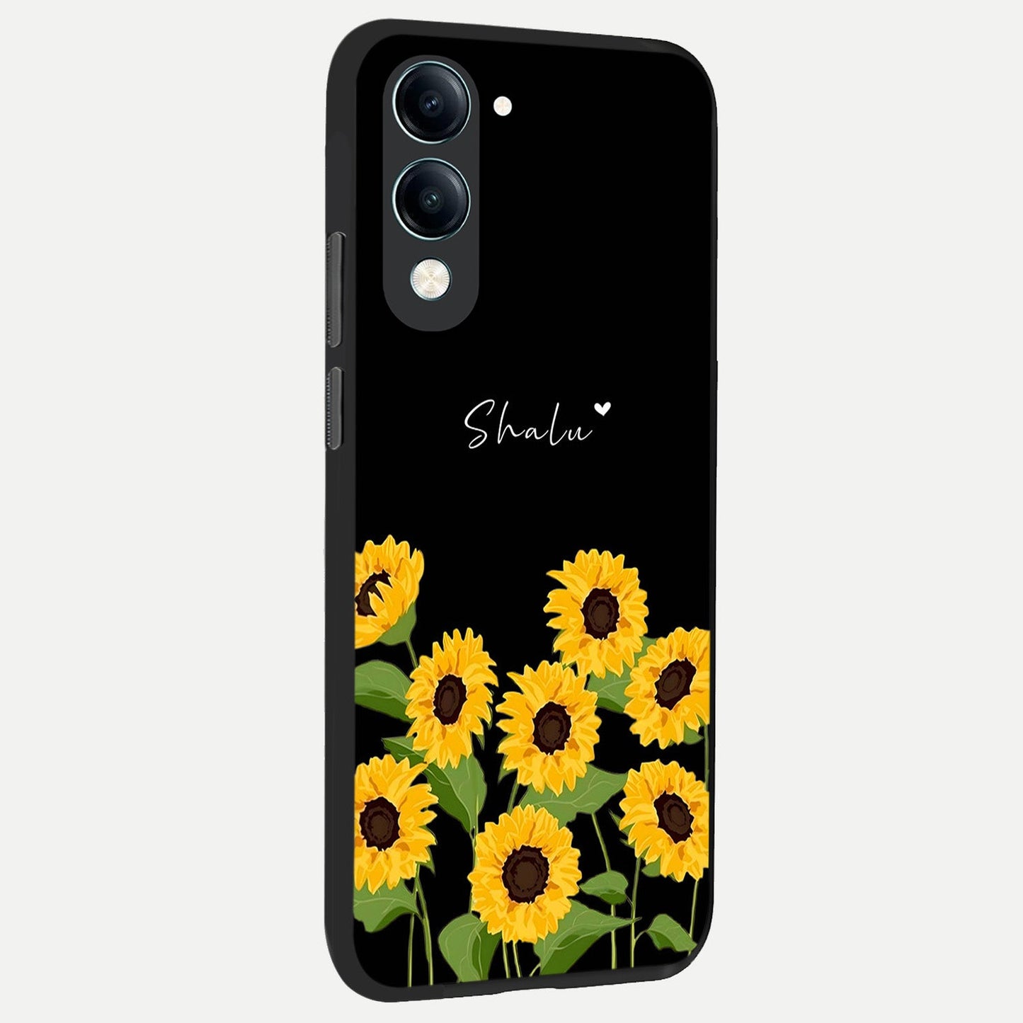  Sunflower Sky Bloom back cover for iQOO Z10 Lite slim fit glass case with vibrant aesthetic design