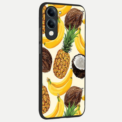  Tropical Fruit Mood back cover for iQOO Z10 lite slim fit glass case with vibrant aesthetic design
