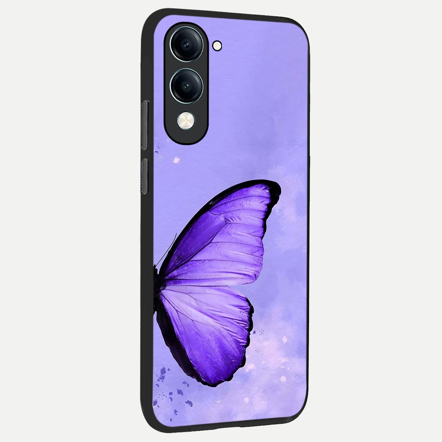  Violet Dream Wing back cover for iQOO Z10 lite slim fit glass case with vibrant aesthetic design