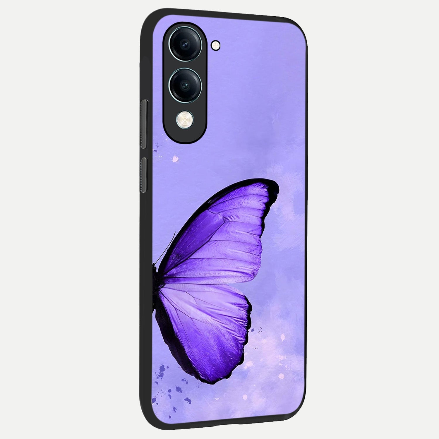  Violet Dream Wing back cover for iQOO Z10 lite slim fit glass case with vibrant aesthetic design