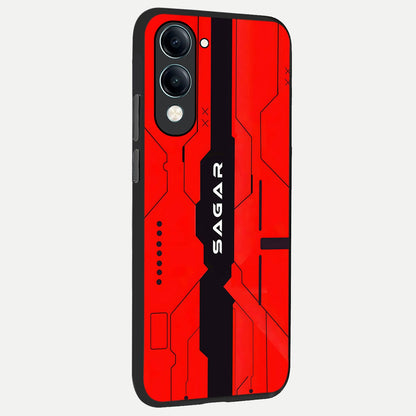  Voltage Rise CYBERPUNK Custom Name back cover for iQOO Z10 lite slim fit personalized glass case with bold cyberpunk design