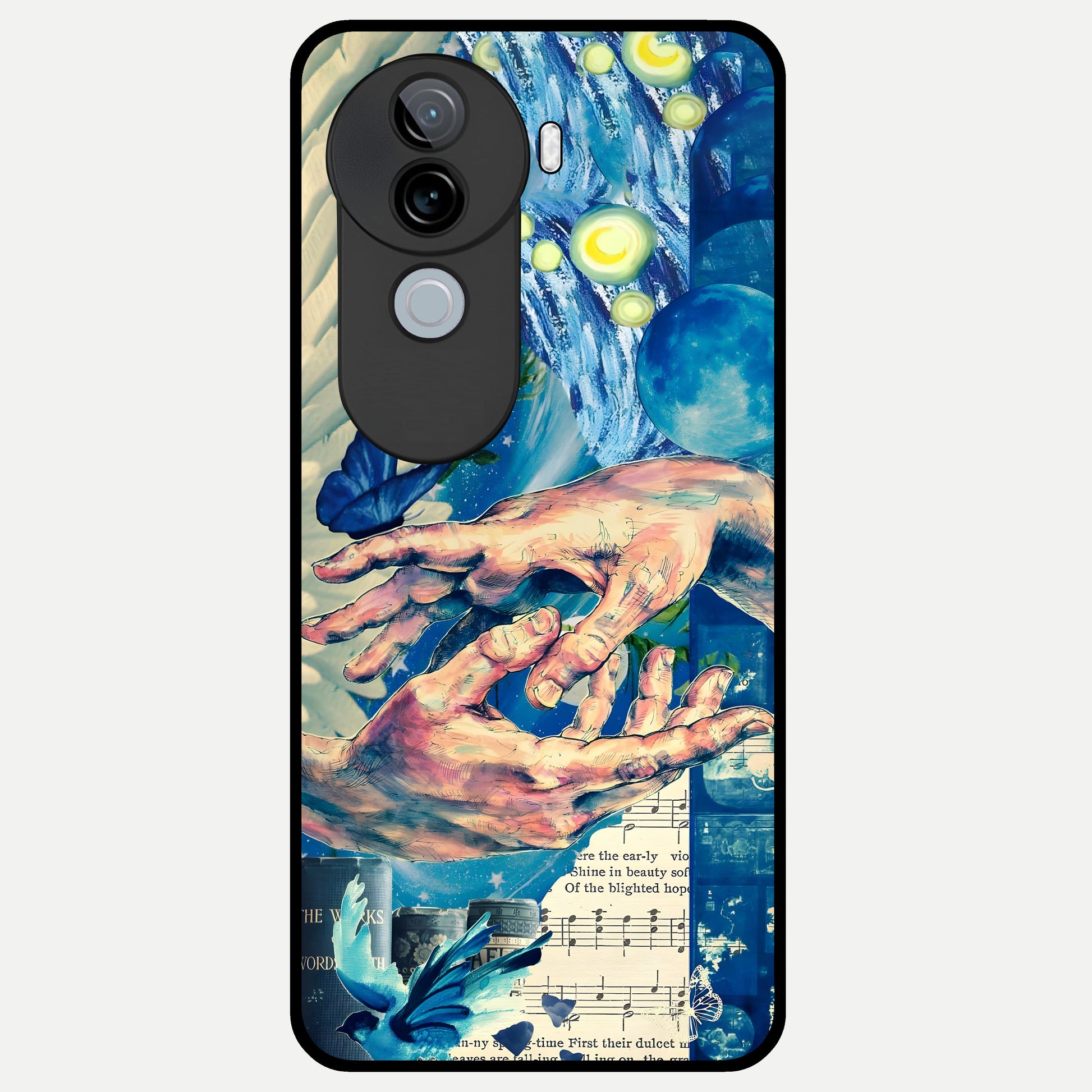  Aesthetic Divider Glass Case for iQOO Z9s back cover – full design glossy printed glass finish
