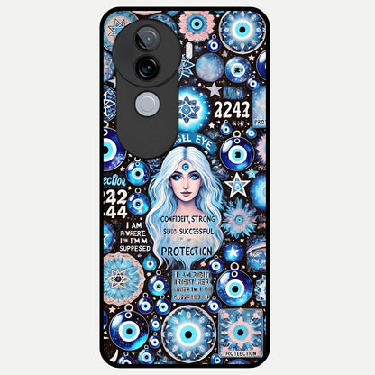  Angel Aura Shield Glass Case for iQOO Z9s back cover – full design glossy printed glass finish