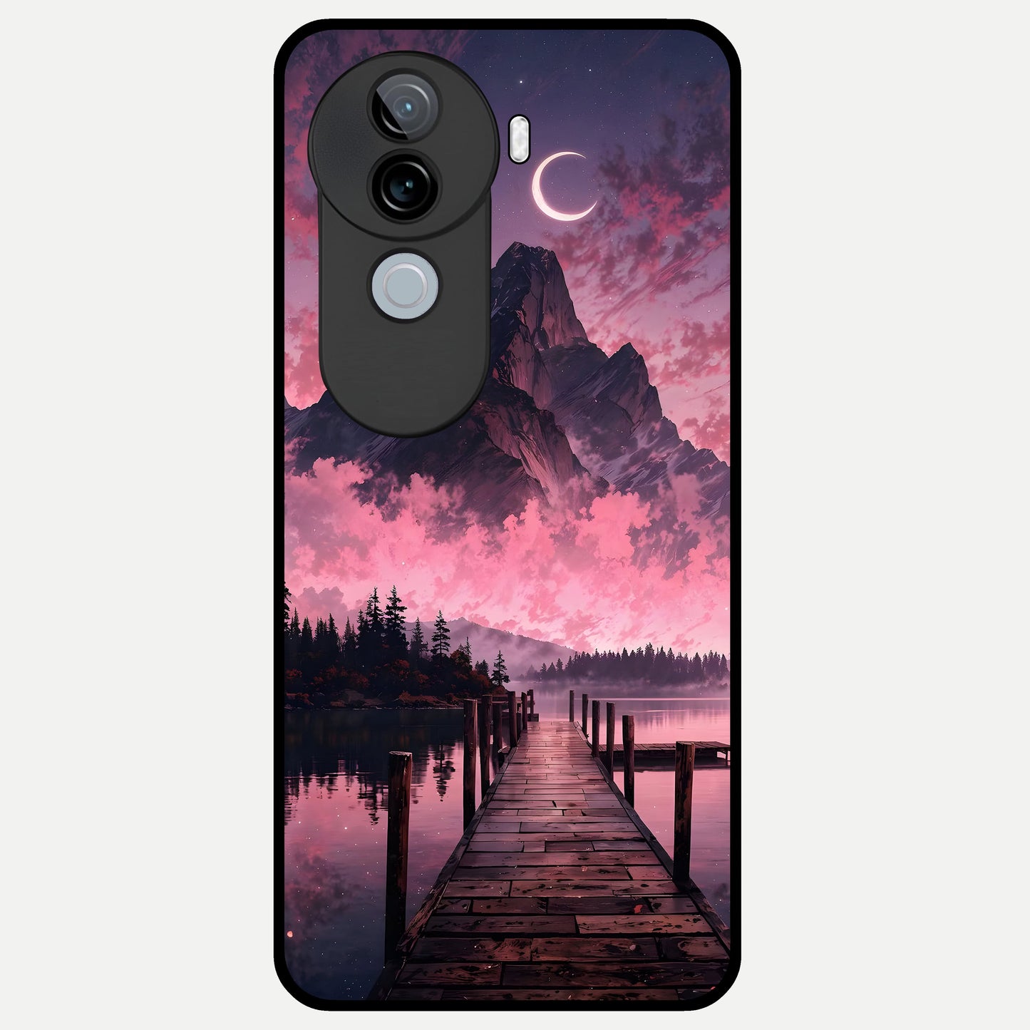  Beautiful Mountain View Glass Case for iQOO Z9s back cover – full design glossy printed glass finish