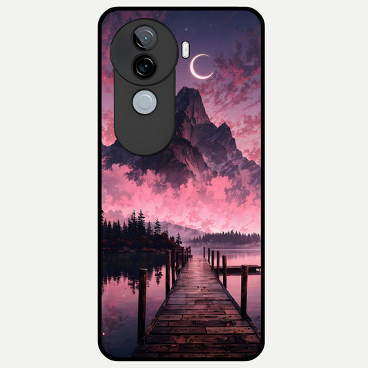  Beautiful Mountain View Glass Case for iQOO Z9s back cover – full design glossy printed glass finish