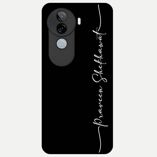  Black Tune Custom Name Glass Case for iQOO Z9s back cover – full design glossy printed glass finish