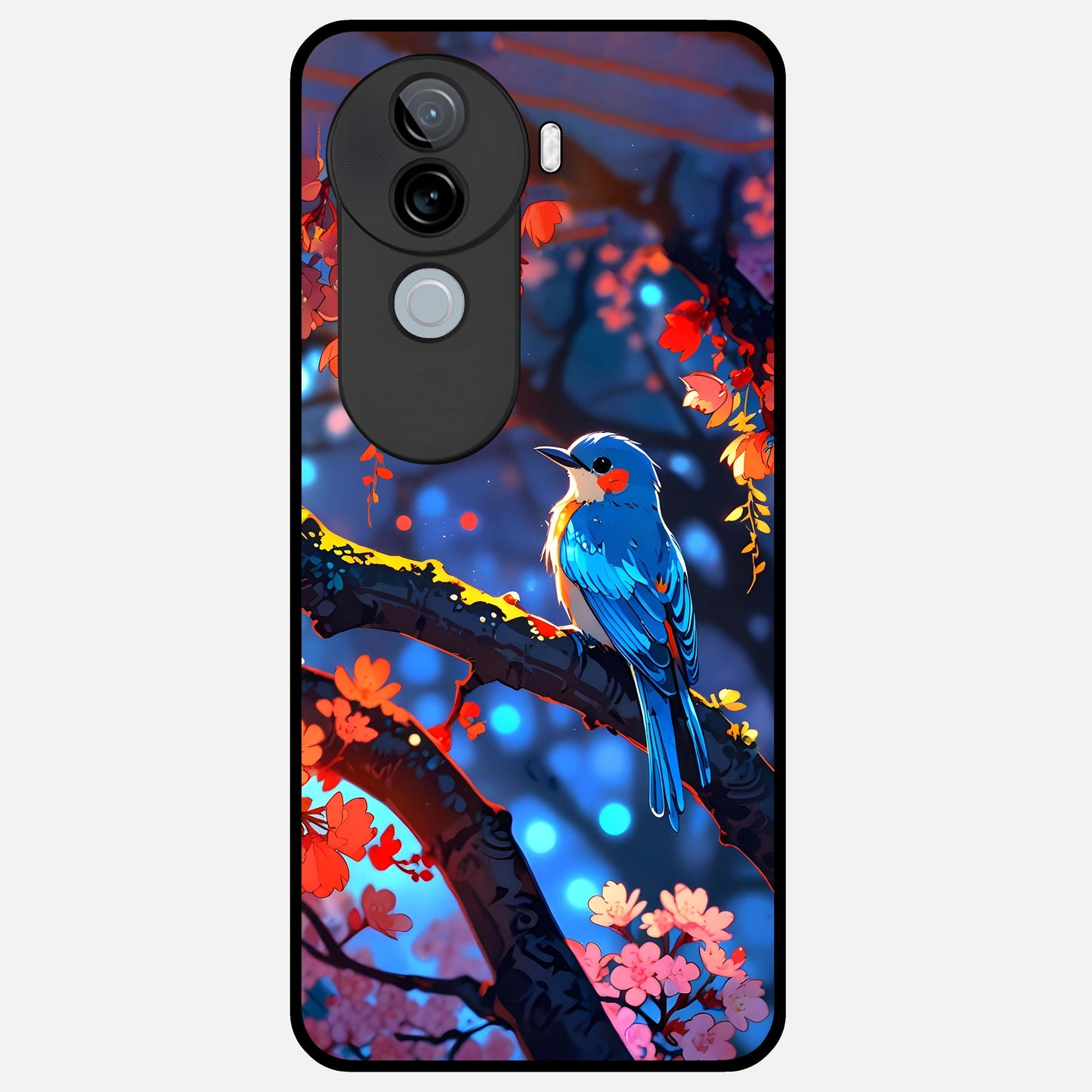  Blooming Water Drift Glass Case for iQOO Z9s back cover – full design glossy printed glass finish