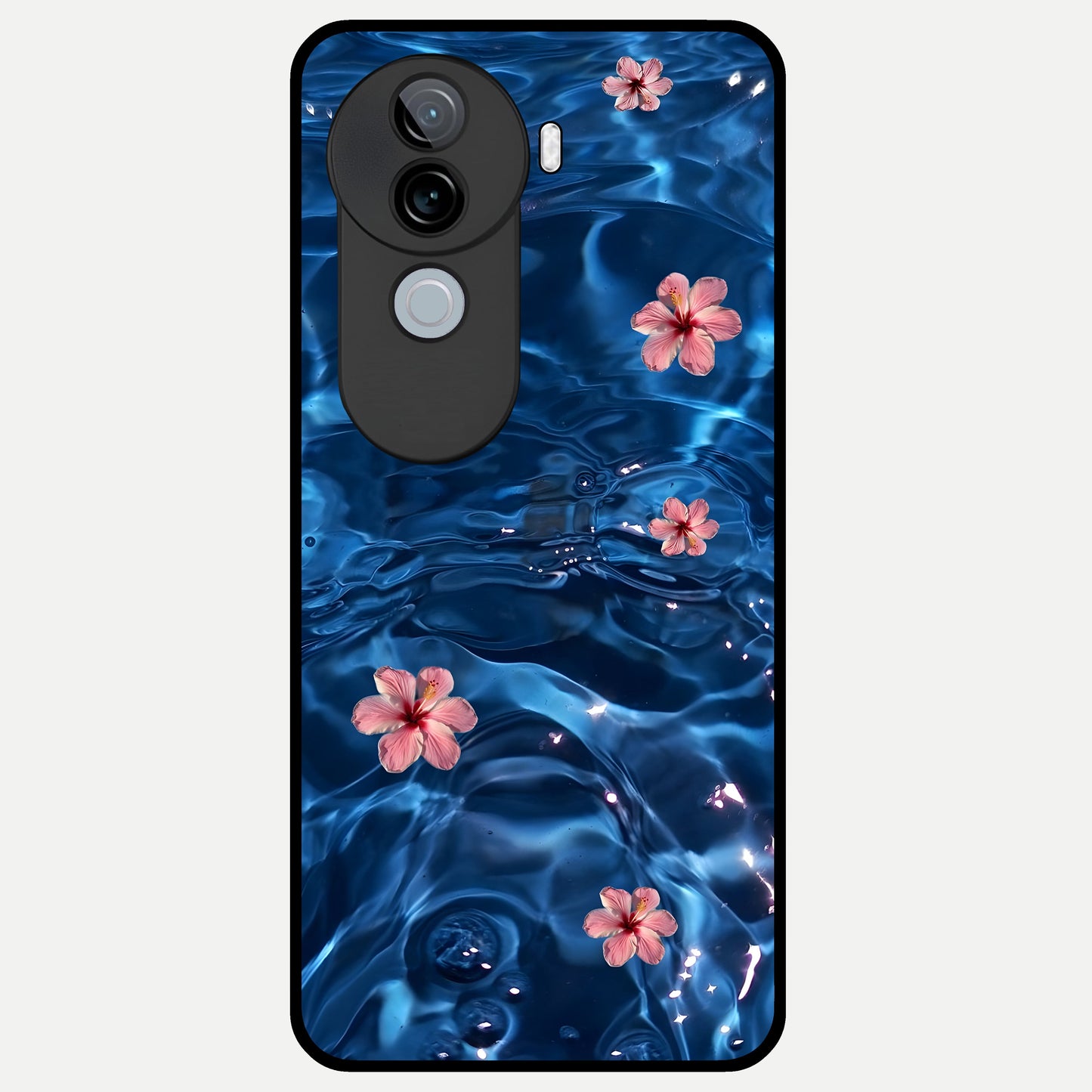  Bloom Thread Art Glass Case for iQOO Z9s back cover – full design glossy printed glass finish