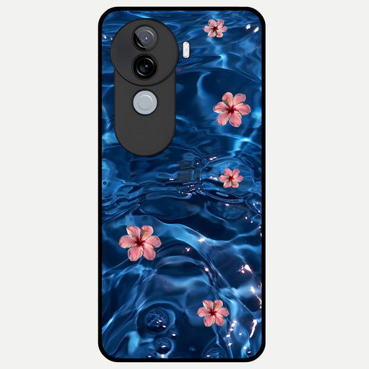  Bloom Thread Art Glass Case for iQOO Z9s back cover – full design glossy printed glass finish
