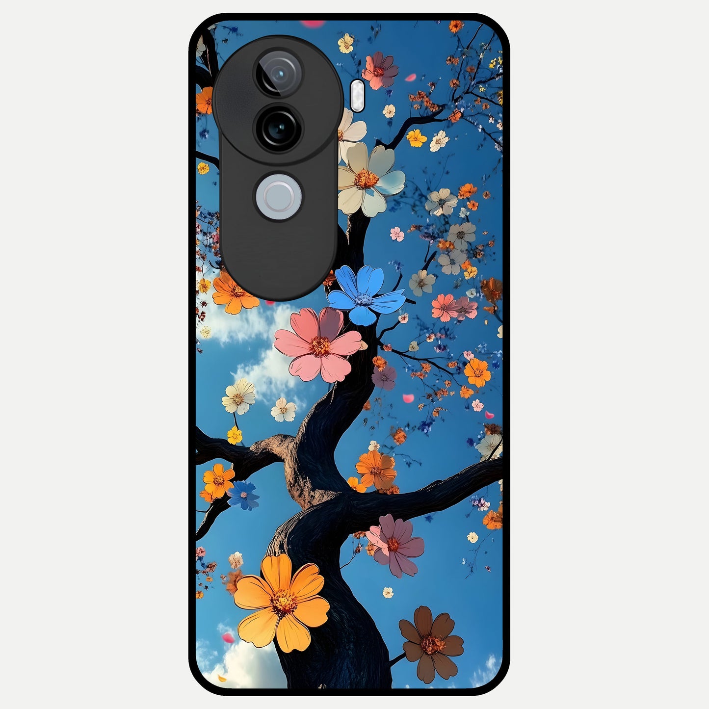  Blossom Dream Sky Glass Case for iQOO Z9s back cover – full design glossy printed glass finish