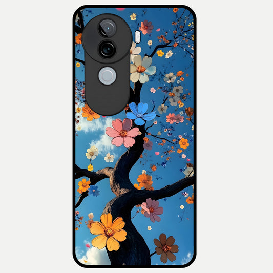  Blossom Dream Sky Glass Case for iQOO Z9s back cover – full design glossy printed glass finish