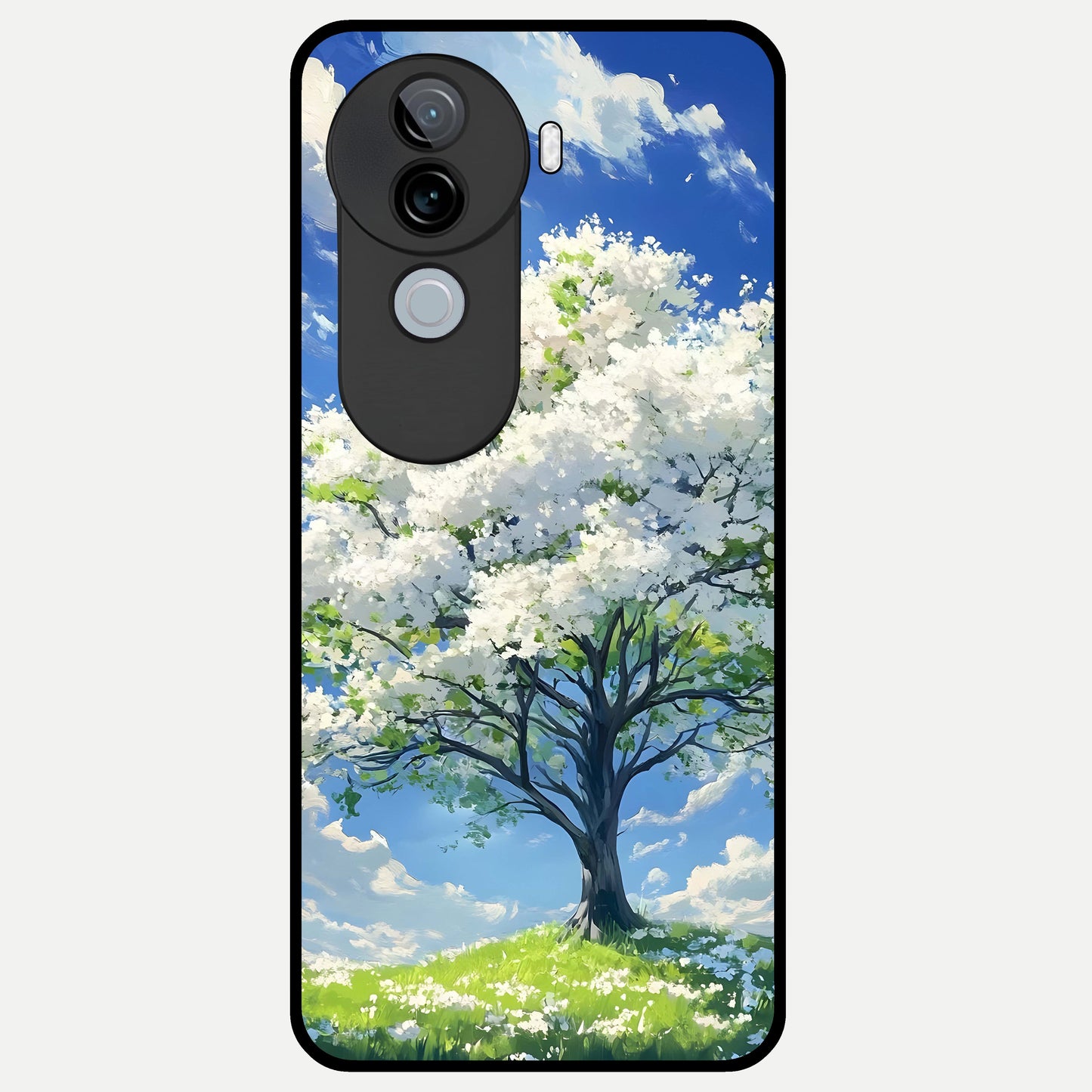  Blossom Sky Serenity Glass Case for iQOO Z9s back cover – full design glossy printed glass finish