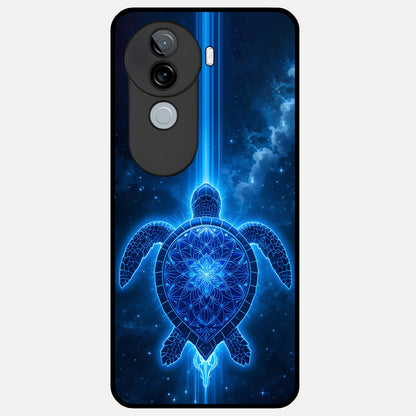  Blue Galaxy Turtle Glass Case for iQOO Z9s back cover – full design glossy printed glass finish